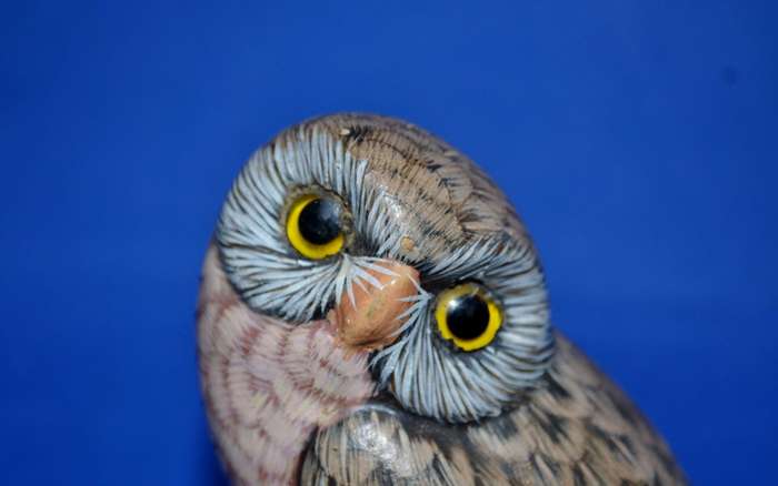 Vintage John J Maddison Co Owl hand Carved Figure