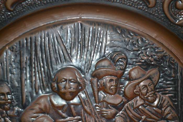 Extremely Large Vintage Copper Decorative Wall Plate