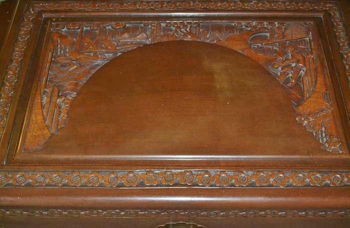 Vintage Carved Chinese Camphor Wood Kist