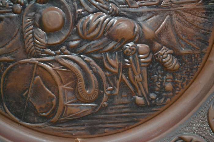Extremely Large Vintage Copper Decorative Wall Plate