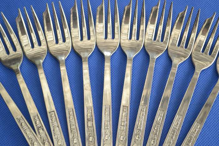 Vintage Stainless Steel cake Forks - 11 Pieces