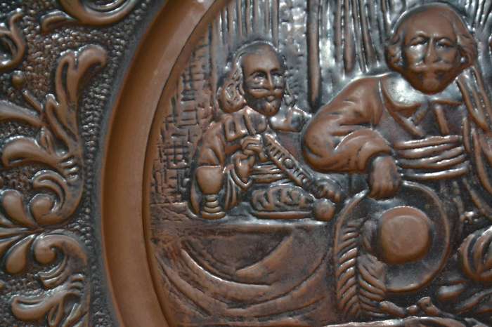 Extremely Large Vintage Copper Decorative Wall Plate