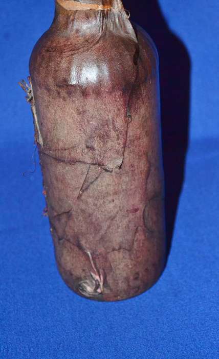 True Vintage Leather wrapped Glass Bottle