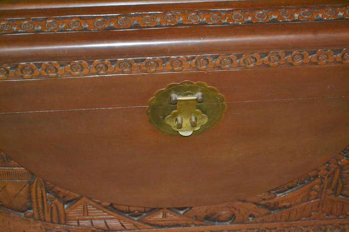 Vintage Carved Chinese Camphor Wood Kist