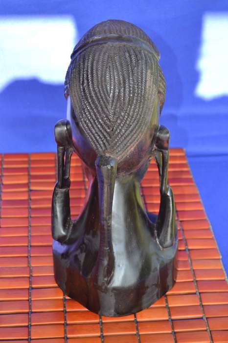 Vintage African Hard Wood Maasai Warrior Bust