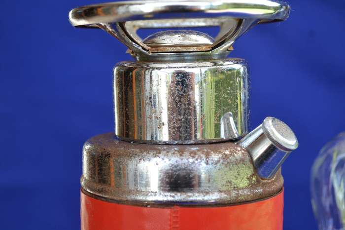 True Vintage Musical Decanters - Thirst Extinguisher and  Clear glass Figural Decanter