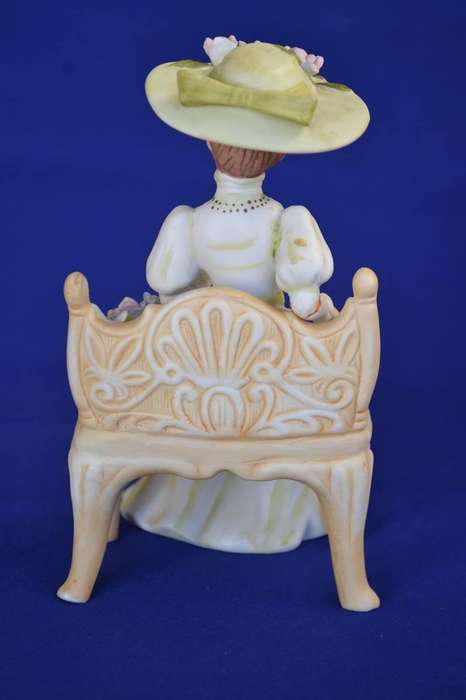 Vintage Bisque Porcelain Figurine Seated in Chair