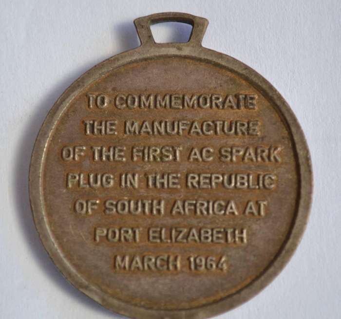 AC Spark Plug Bronze Commemorative Medal-Vintage