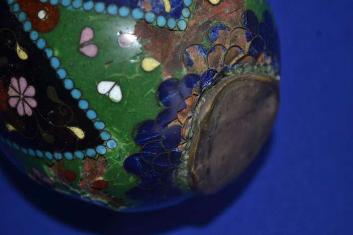 Antique Japanese Cloisonne Vases and small Gouda Jug