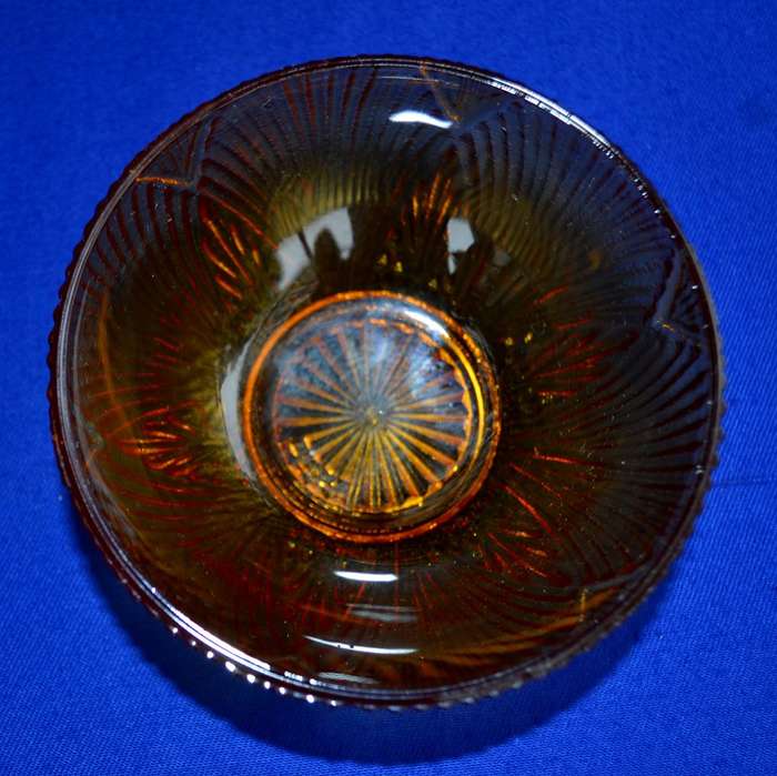 Vintage Luminarc France  Amber Glass 7 Piece Dessert Set