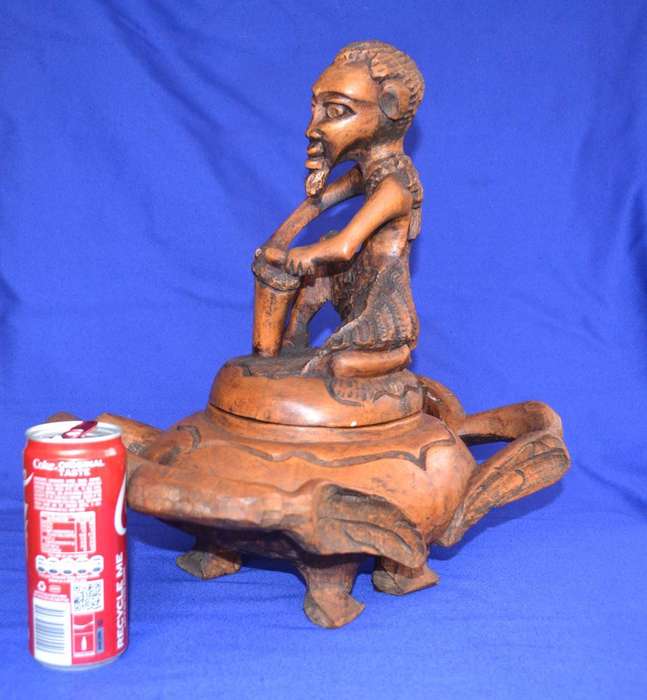 Vintage Hand Carved Wooden Figural Bowl