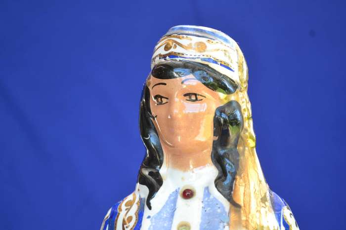 True Vintage 1960's Metaxa Coronetti Cunardo Italy - Greek Lady Porcelain Decanter