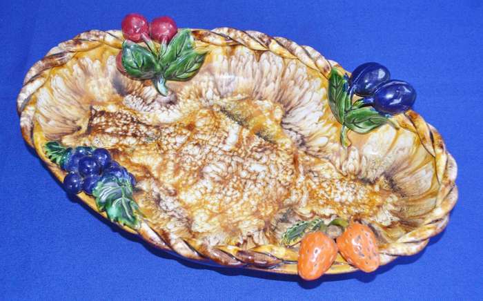St Peters Grax - Austria  Vintage Majolica Centre Piece / Fruit Bowl