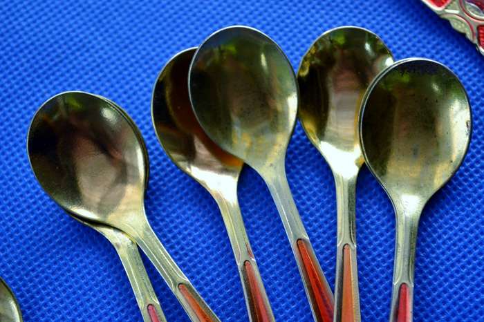 Collection of 35 Small Gold toned Spoons
