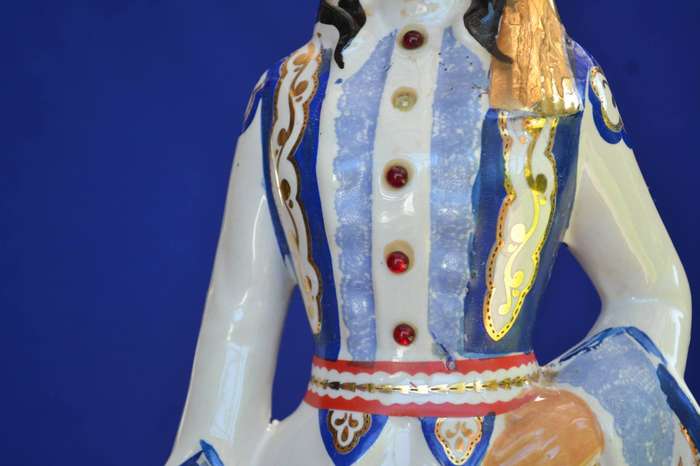 True Vintage 1960's Metaxa Coronetti Cunardo Italy - Greek Lady Porcelain Decanter