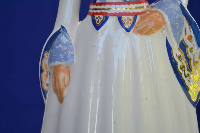 True Vintage 1960's Metaxa Coronetti Cunardo Italy - Greek Lady Porcelain Decanter