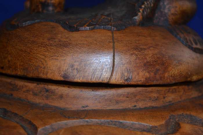 Vintage Hand Carved Wooden Figural Bowl
