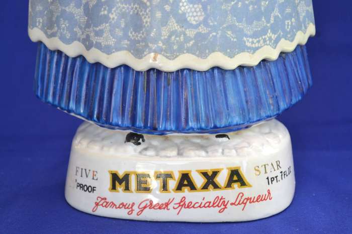 True Vintage 1960's Metaxa Coronetti Cunardo Italy - Greek Lady Porcelain Decanter