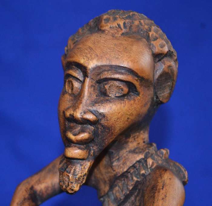 Vintage Hand Carved Wooden Figural Bowl