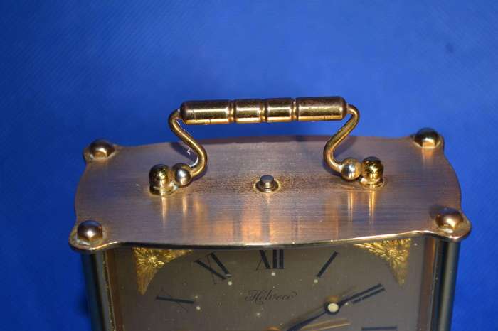 Helweco Vintage Swiss Made Brass Carriage Clock