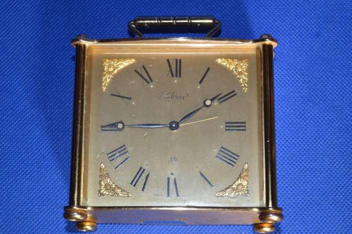 Helweco Vintage Swiss Made Brass Carriage Clock