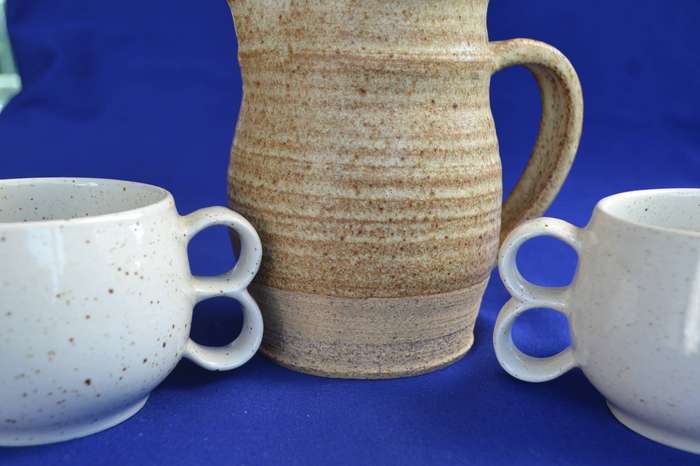 Pentik Finland Vintage Ceramic Cups and Studio Pottery Jug
