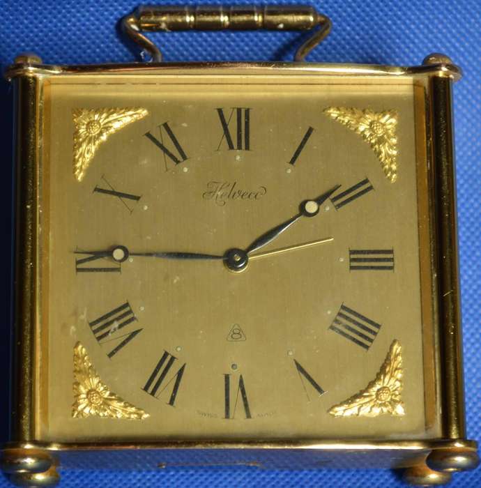 Helweco Vintage Swiss Made Brass Carriage Clock