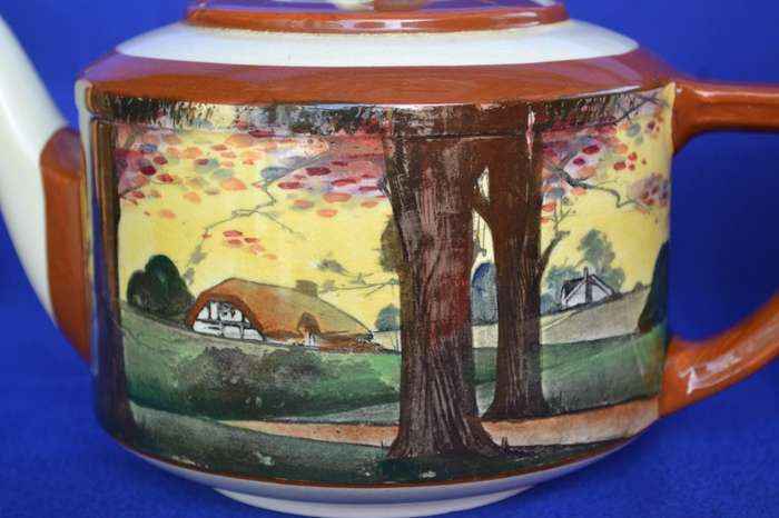Royal Doulton Antique Tea Pot and Jug Rare Woodland Pattern D4585 c1930,s