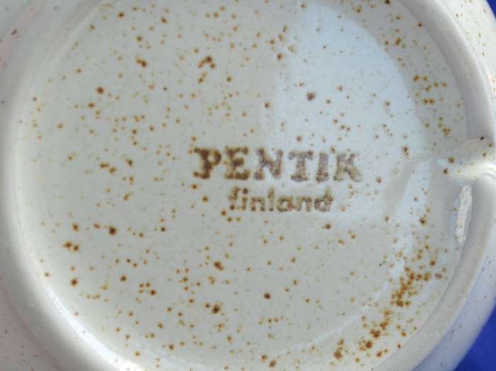 Pentik Finland Vintage Ceramic Cups and Studio Pottery Jug