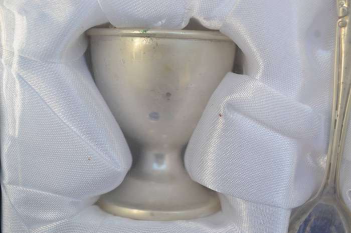 Memories Silver Plate Baby Gift Set / Christening Set - Vintage