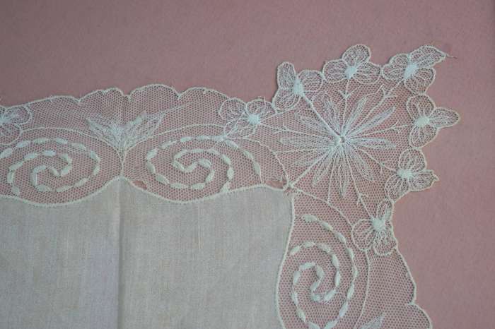 Framed Vintage Lace Handkerchief