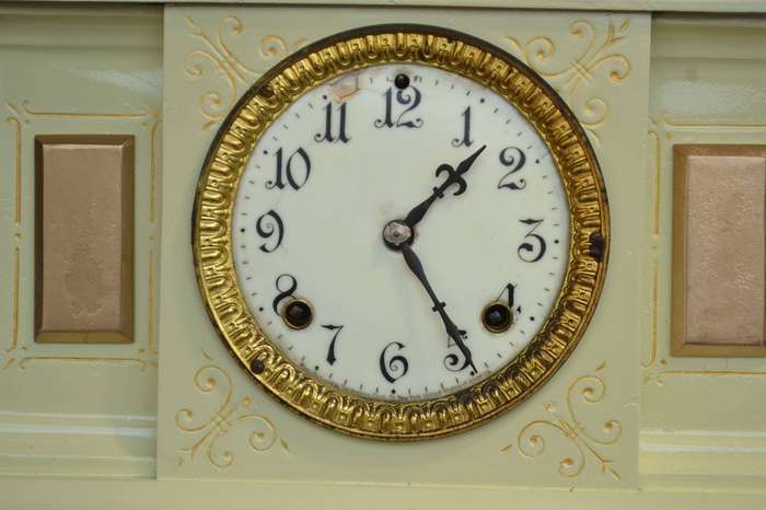 Ansonia Antique Cast Iron Mantle Clock Early 1900,s  - Restored