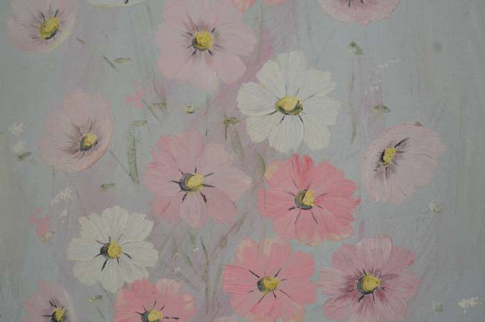 S Esterhuyse Oil on Canvas -Cosmos Flowers