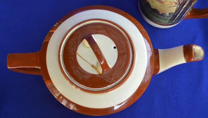Royal Doulton Antique Tea Pot and Jug Rare Woodland Pattern D4585 c1930,s