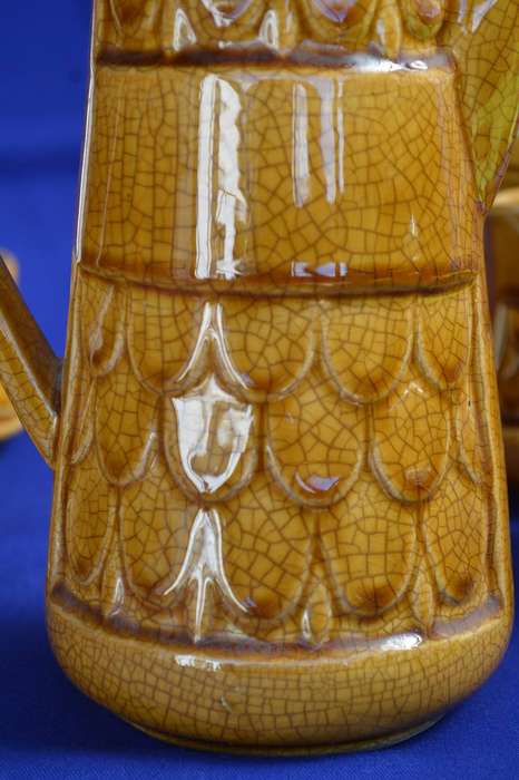 Retro Fish Scale Design Coffee Set c1970 - Japan - 12 Pieces