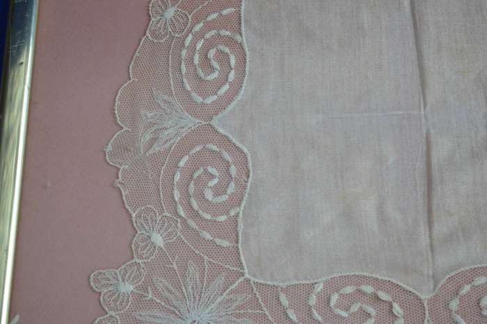 Framed Vintage Lace Handkerchief