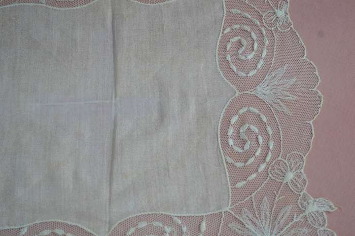 Framed Vintage Lace Handkerchief