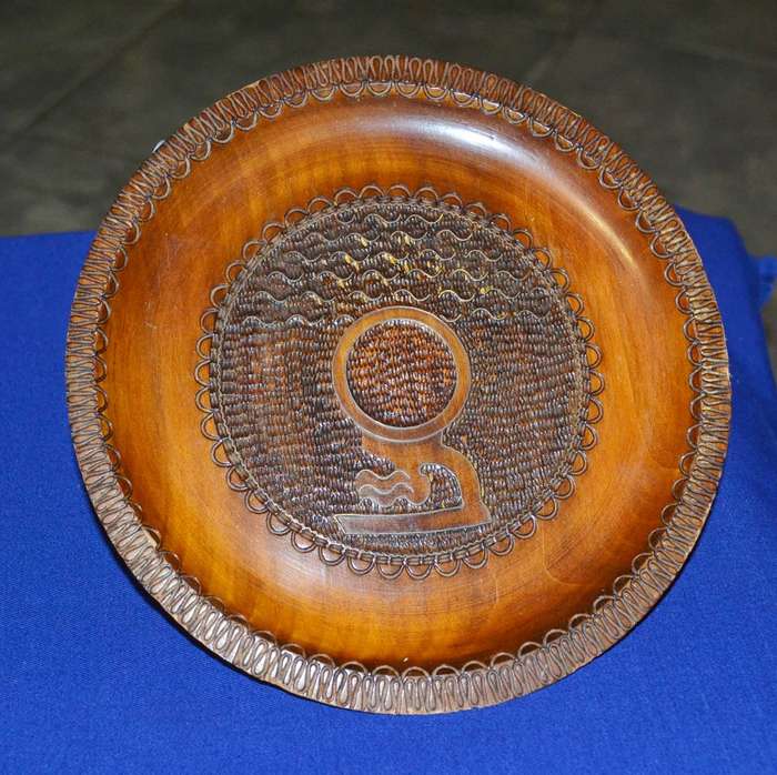 Vintage Wooden Polish Folk Art Plate