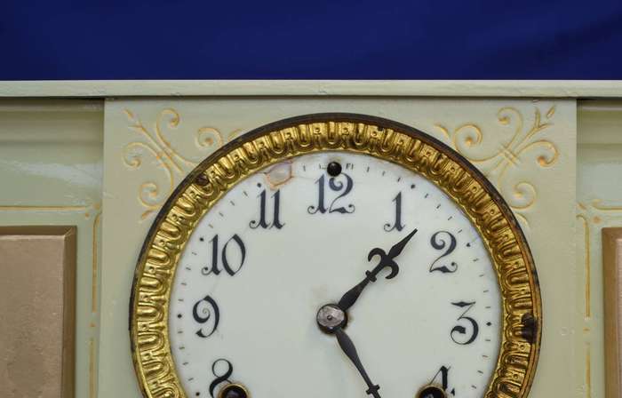Ansonia Antique Cast Iron Mantle Clock Early 1900,s  - Restored
