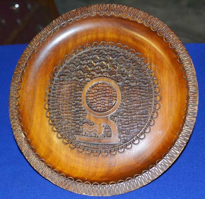 Vintage Wooden Polish Folk Art Plate