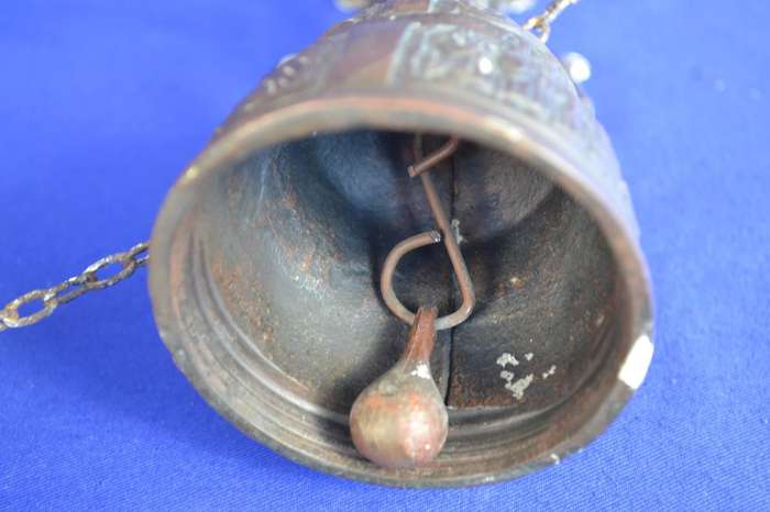 Antique Brass Monastery Door Bell - Wall Hanging with Pull Chain