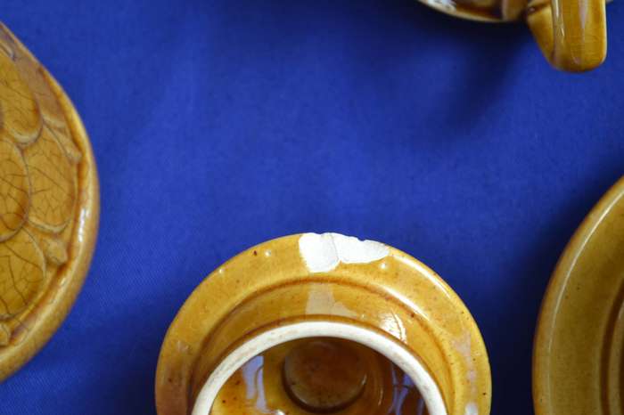 Retro Fish Scale Design Coffee Set c1970 - Japan - 12 Pieces