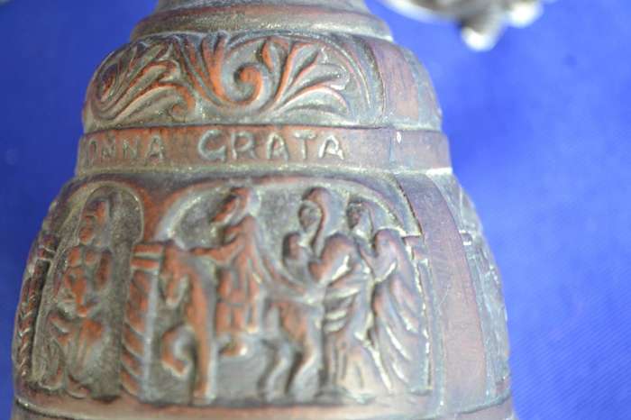 Antique Brass Monastery Door Bell - Wall Hanging with Pull Chain