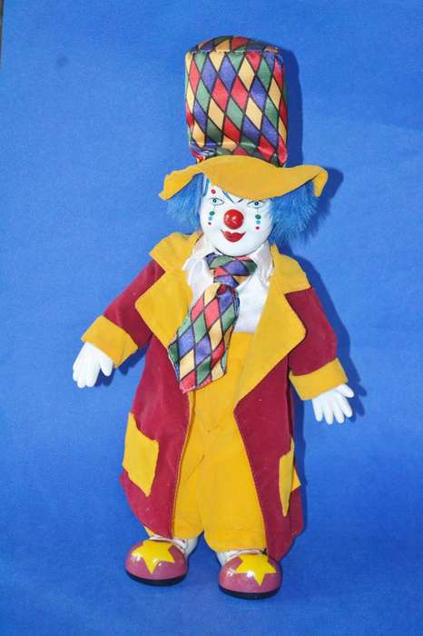 Vintage Glazed Porcelain Clown  c1980's
