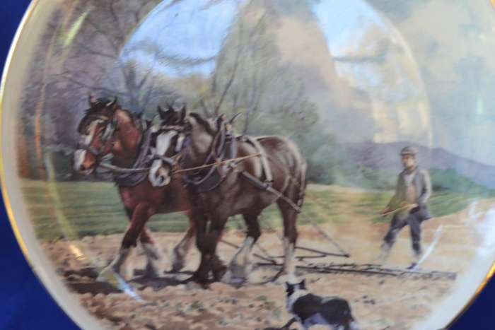 FR Gray & Sons Vintage Working Horses Decorative Plates