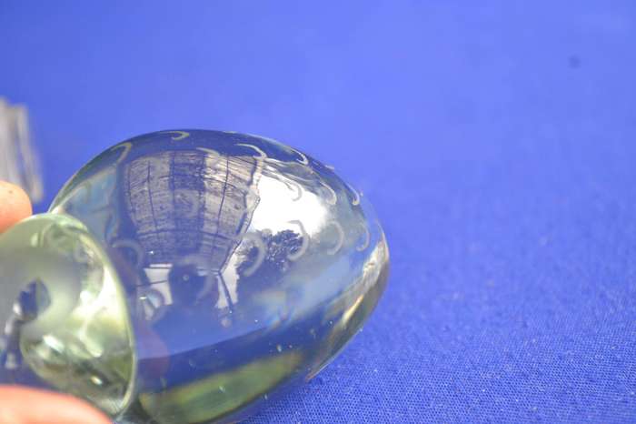 Vintage Glass dumbbell Paperweight and  small  Ngwenya Glass Owl