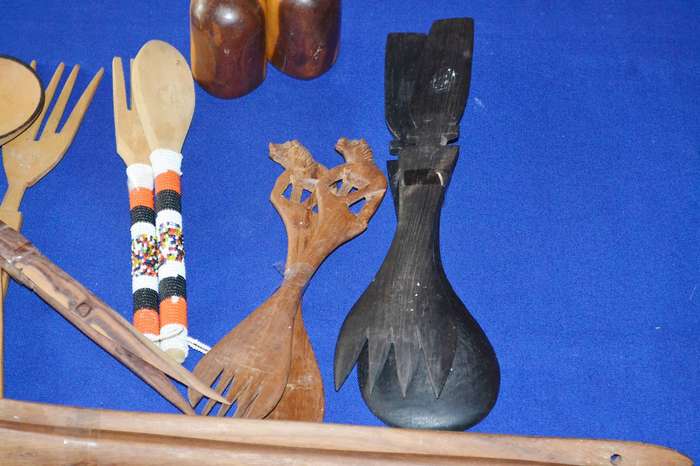 Assorted Vintage wooden salad servers  Wooden Salt and Pepper Shakers