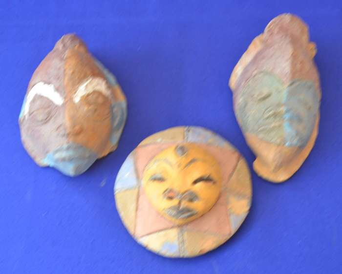 Hand Crafted Ancient Artefact Style Clay Masks