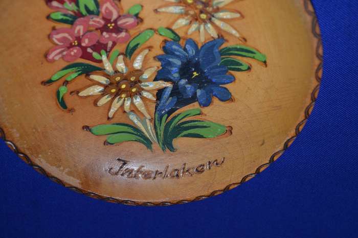 Vintage Small Hand Painted Wooden Plate