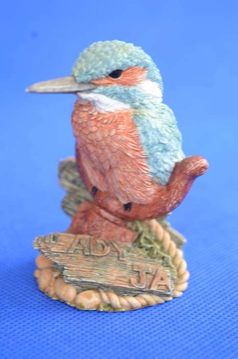 A Pair of Small Resin Bird Ornaments by CA